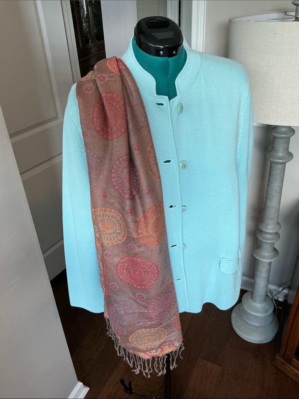Women’s Lightweight Stand-Collar Jacket in Light Aqua & Pink